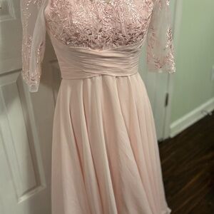 Elegant Pink Lace Dress